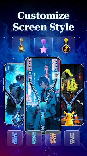 Zipper Lock Screen Wallpaper Screenshot 2