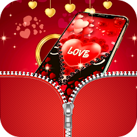 Heart zipper lock screen