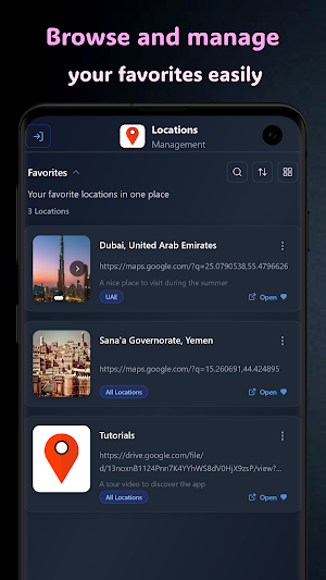 Locations Management Screenshot 1