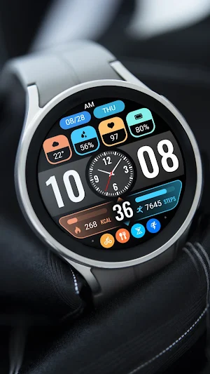 【Hybrid】Flat Small Clock Screenshot 1