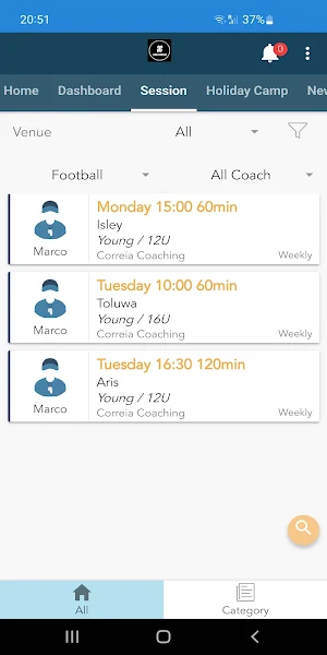 Correia Coaching Screenshot 2