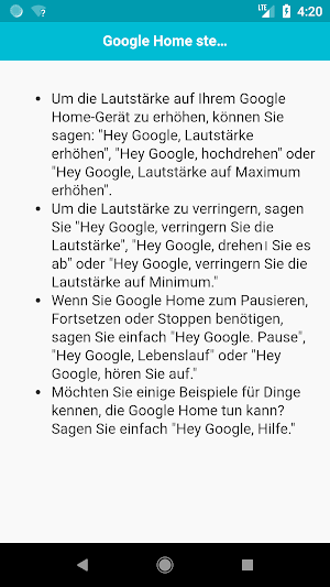 Befehle für Google Home Screenshot 1