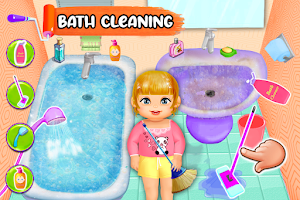 Cute Doll House Cleaning Games Screenshot 1