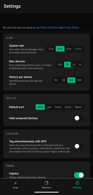 BLE Sniffer Screenshot 2