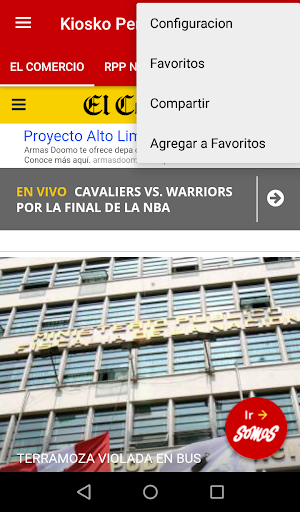 Periódicos Peruanos - Kiosko0 Perú Screenshot 1