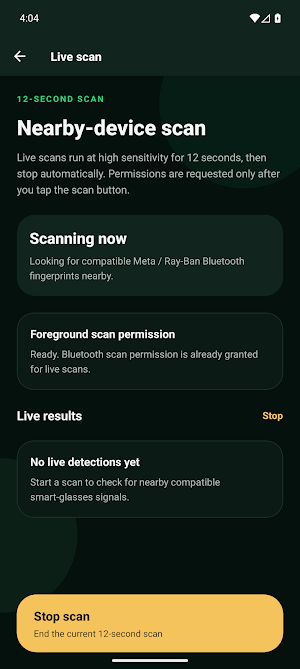 Nearby Glasses Detector Screenshot 2