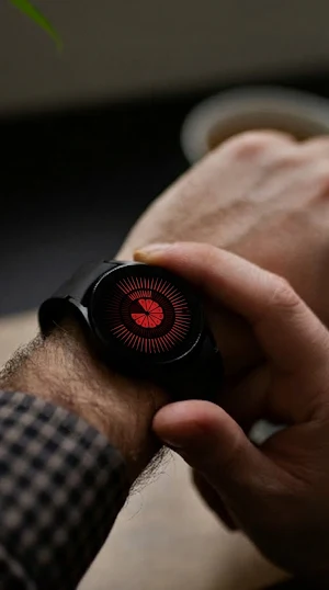 Tempus Red Android Watch Face Screenshot 2