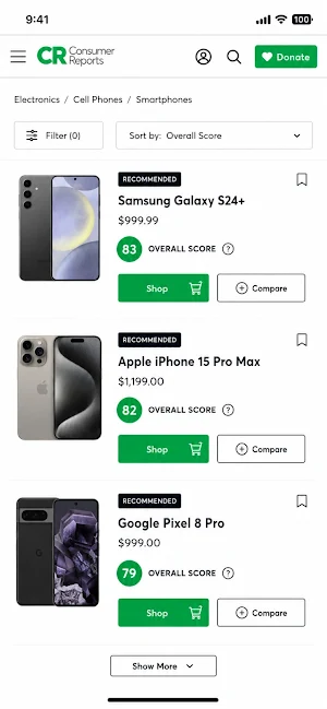 Consumer Reports Screenshot 1