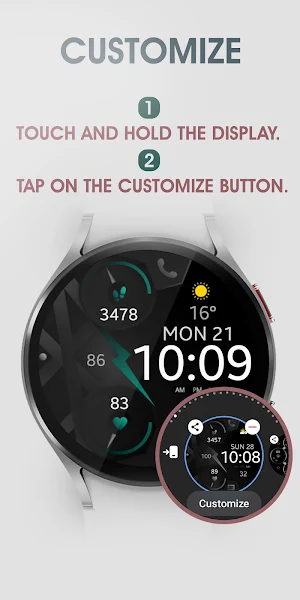 Graphite Digital Watch Face Screenshot 3