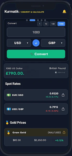 Kurmatik – Gold & FX Tracker Screenshot 2
