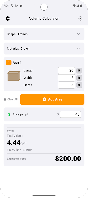 Concrete & Cubic Yard Calc Screenshot 0