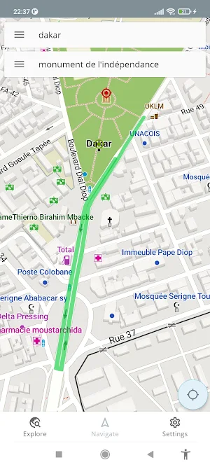 Dakar Senegal Offline Map Screenshot 1