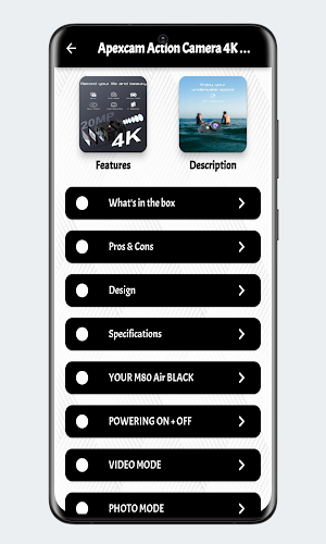 Apexcam Action Camera 4K Guide Screenshot 1