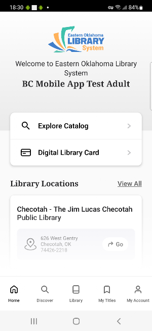 Eastern OK Library System Screenshot 1