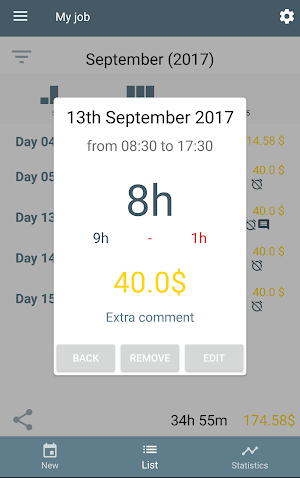 WorkIO (Working hours) Free Screenshot 3