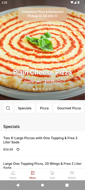 Champions Pizza & Restaurant Screenshot 1