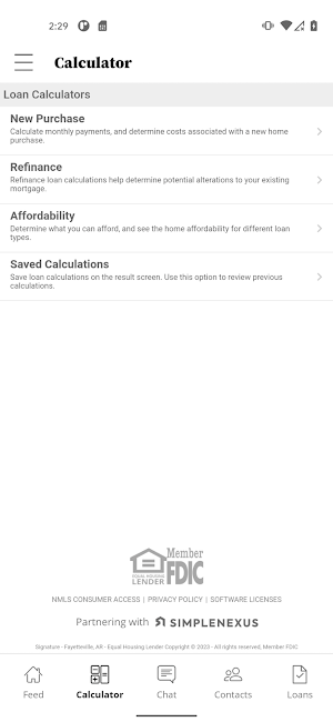 Signature Bank of AR Mortgage Screenshot 1