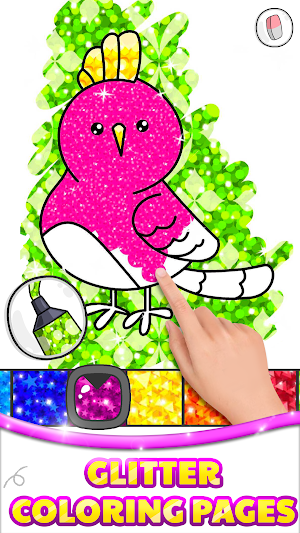 Kawaii Glitter Coloring Book Screenshot 1