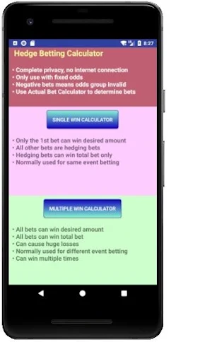Hedge Betting Calculator Screenshot 0