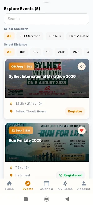 Run Events Screenshot 1