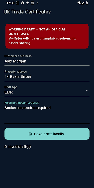 UK Trade Certificates Screenshot 1
