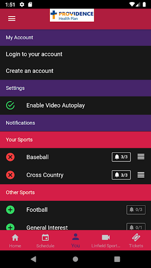 Linfield Athletics Screenshot 1