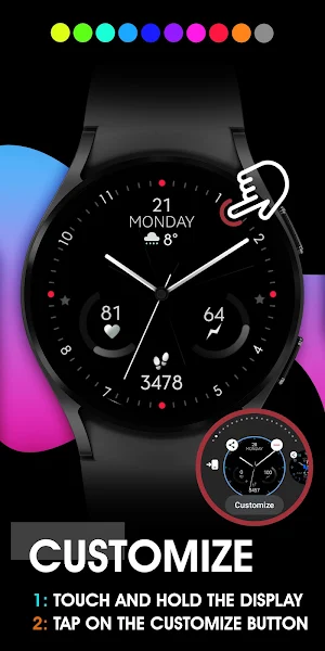 Minimal Black v17 Watch Face Screenshot 3