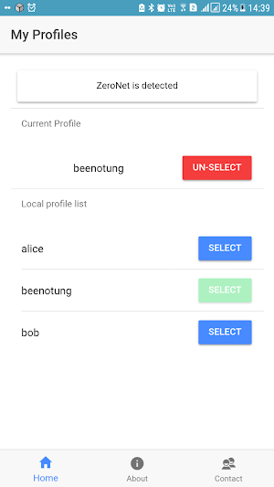 Zeronet Profile Chooser Screenshot 0