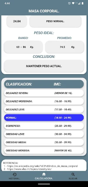 Masa Corporal. Screenshot 3