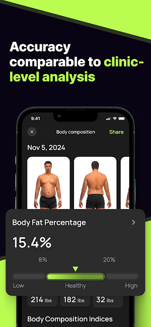 Body Snap fat percentage scan Screenshot 2