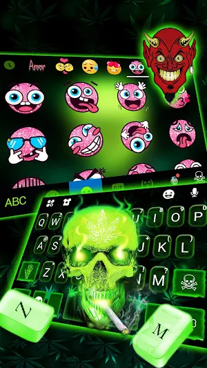 Neon Skull 2 Keyboard Theme Screenshot 2
