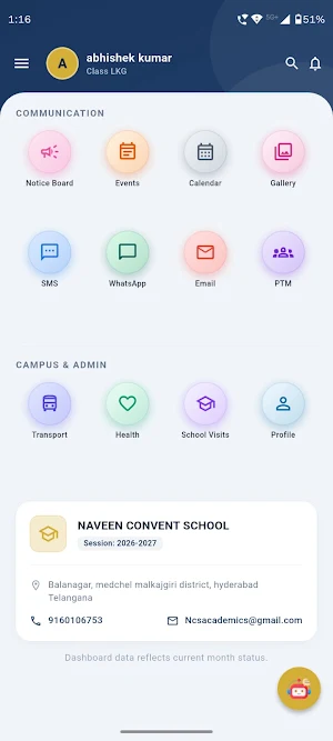 Naveen Convent School Parent Screenshot 1