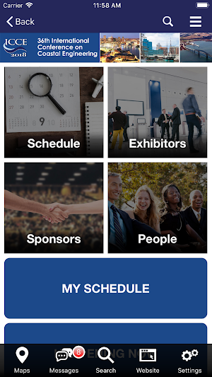 ASCE Conferences and Events Screenshot 2