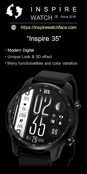 Modern Digital Watch Face IN35 Screenshot 2