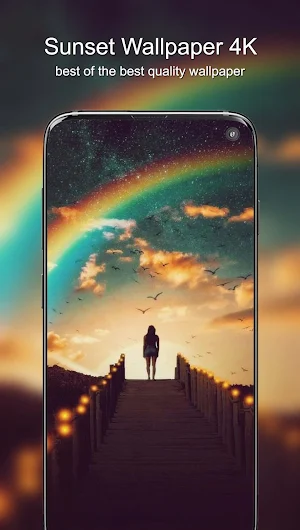 Sunset Wallpaper with Girl 4K Screenshot 1