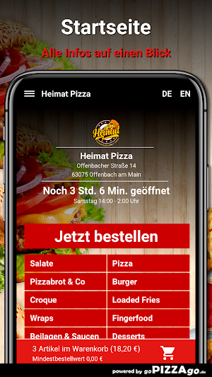 Heimat Pizza App Screenshot 1