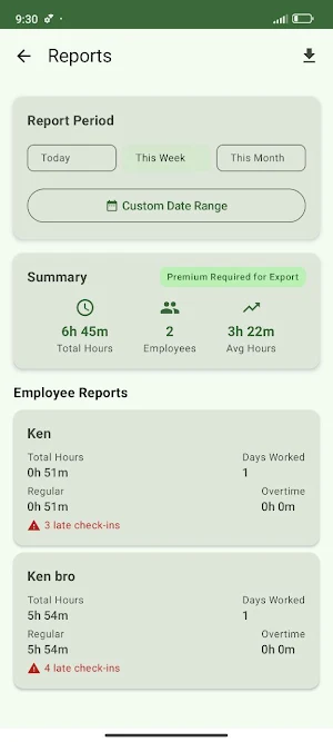 Employee Time Tracker Screenshot 3