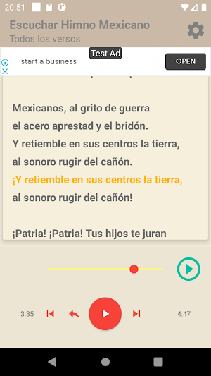 National Anthem of Mexico Learn by Heart 4 Stanzas Screenshot 2