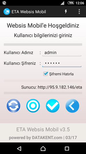ETA Websis Mobil Screenshot 0