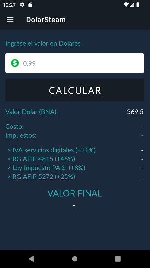 DólarSteam Calculadora Argenta Screenshot 0