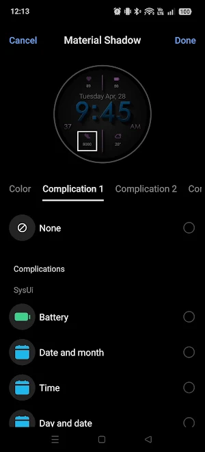 Material Shadow WatchFace 2026 Screenshot 1