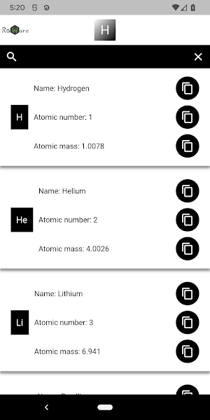 Raw Periodic Table Screenshot 0