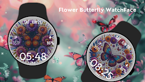 Flower Butterfly WatchFace Screenshot 1