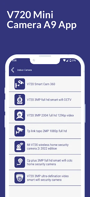 V720 Mini Camera A9 App Screenshot 3