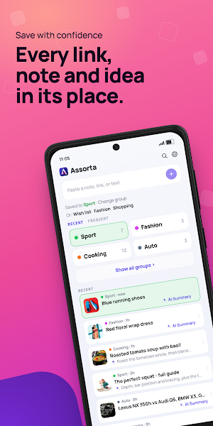 Assorta: AI Bookmarks & Notes Screenshot 0