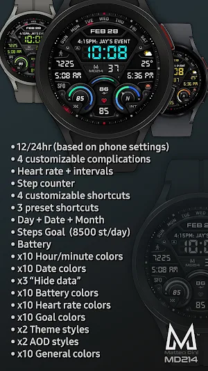 MD214 Digital Watch Face Screenshot 1