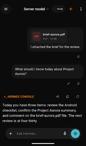 Hermes Console Screenshot 1