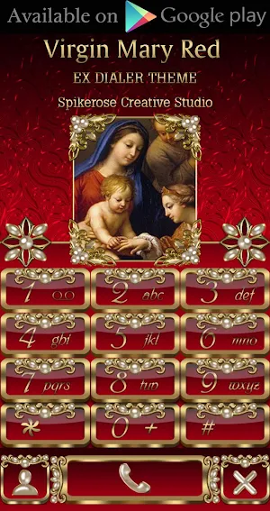 Virgin Mary Red Go Keyboard theme Screenshot 3