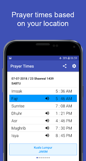 Prayer Times Malaysia : Qibla, Azan & Mosque Screenshot 0