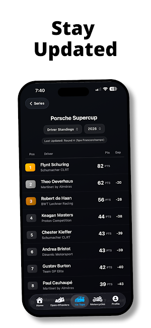 Motorsport Standings Screenshot 2